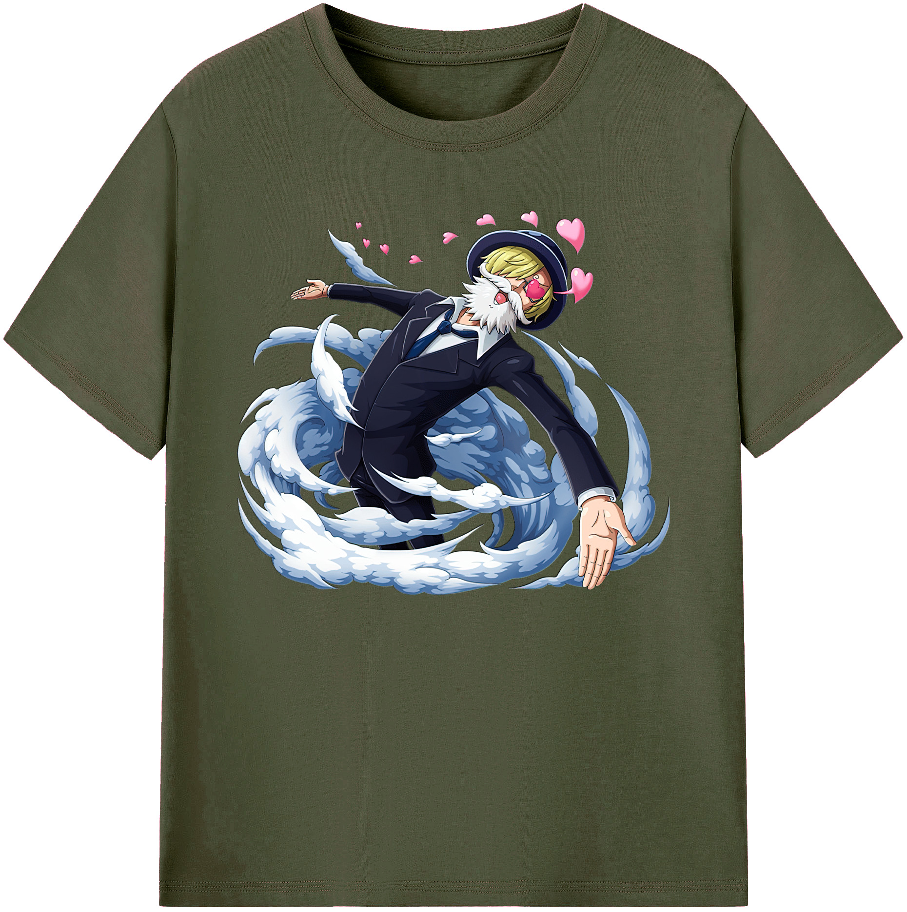 （画像用） ワンピース サンジ ONE PIECE Sanji 綿100％ メンズ半袖Tシャツ｜肌触りやわらか＆通気性
